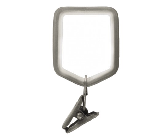 Krúžok so štipcom hranatý 20x20mm satin nikel