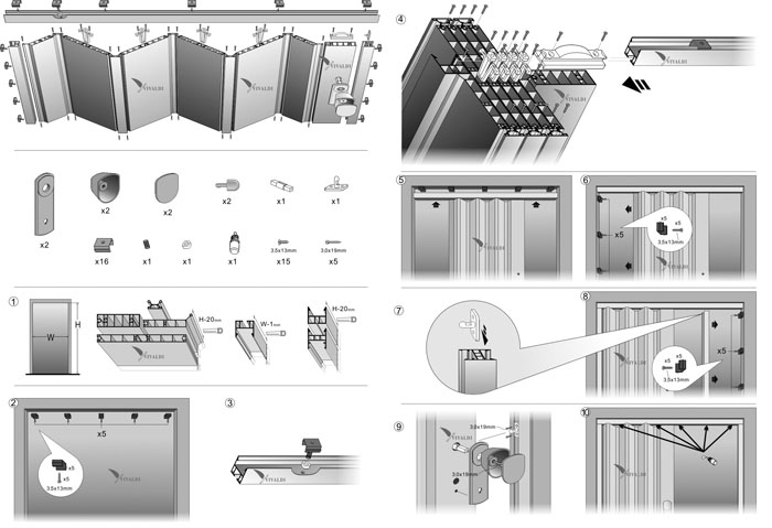 Zhrňovacie dvere Silver Square Dub tmavý 80cm Vivaldi