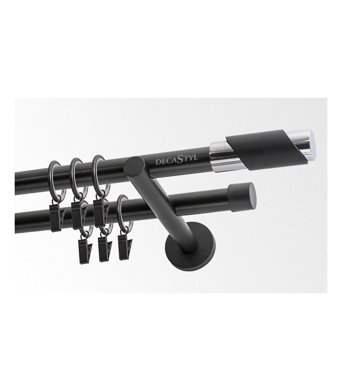 Jaja Garniža čierna matná 19mm Paris dvojtyčová 120cm