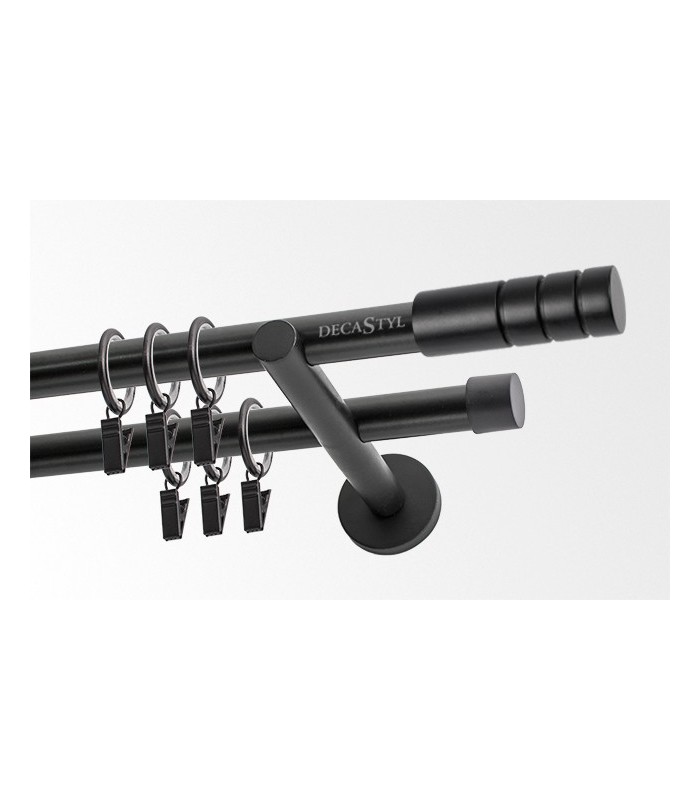 Jaja Garniža čierna matná 19mm Techno dvojtyčová 320cm