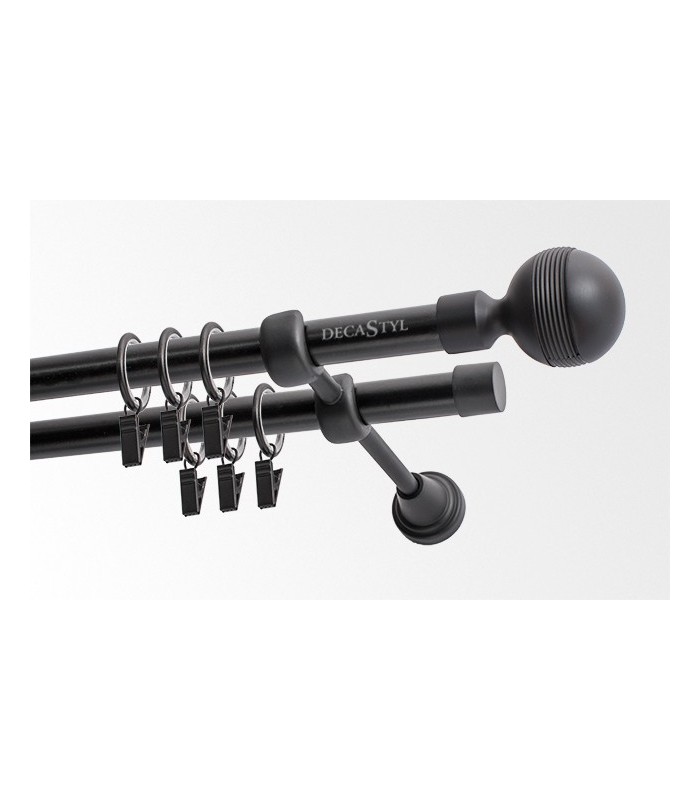 Jaja Garniža čierna matná 19mm Gabi dvojtyčová 400cm