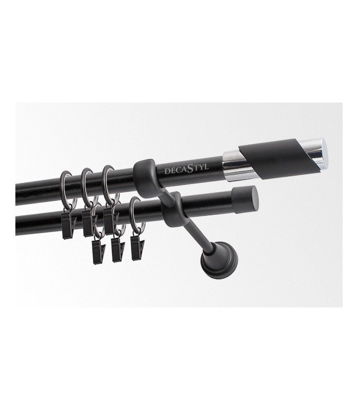 Jaja Garniža čierna matná 19mm Paris dvojtyčová 120cm